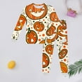 thumbnail image 2 of Weebloom Girls Halloween Loungewear Kids Long Sleeve Print Children Cozy Outfit Nigthwear 4-5 Years Orange, 2 of 5