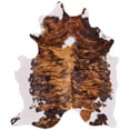 thumbnail image 5 of 4' X 5' Brown and White Cowhide Animal Print Power Loom Area Rug, 5 of 8