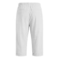 thumbnail image 6 of CIAKGIAF Shorts for Men Drawstring Elastic Waist Solid Rolled Cuff Capri Casual with Pockets Capri Shorts, 6 of 6