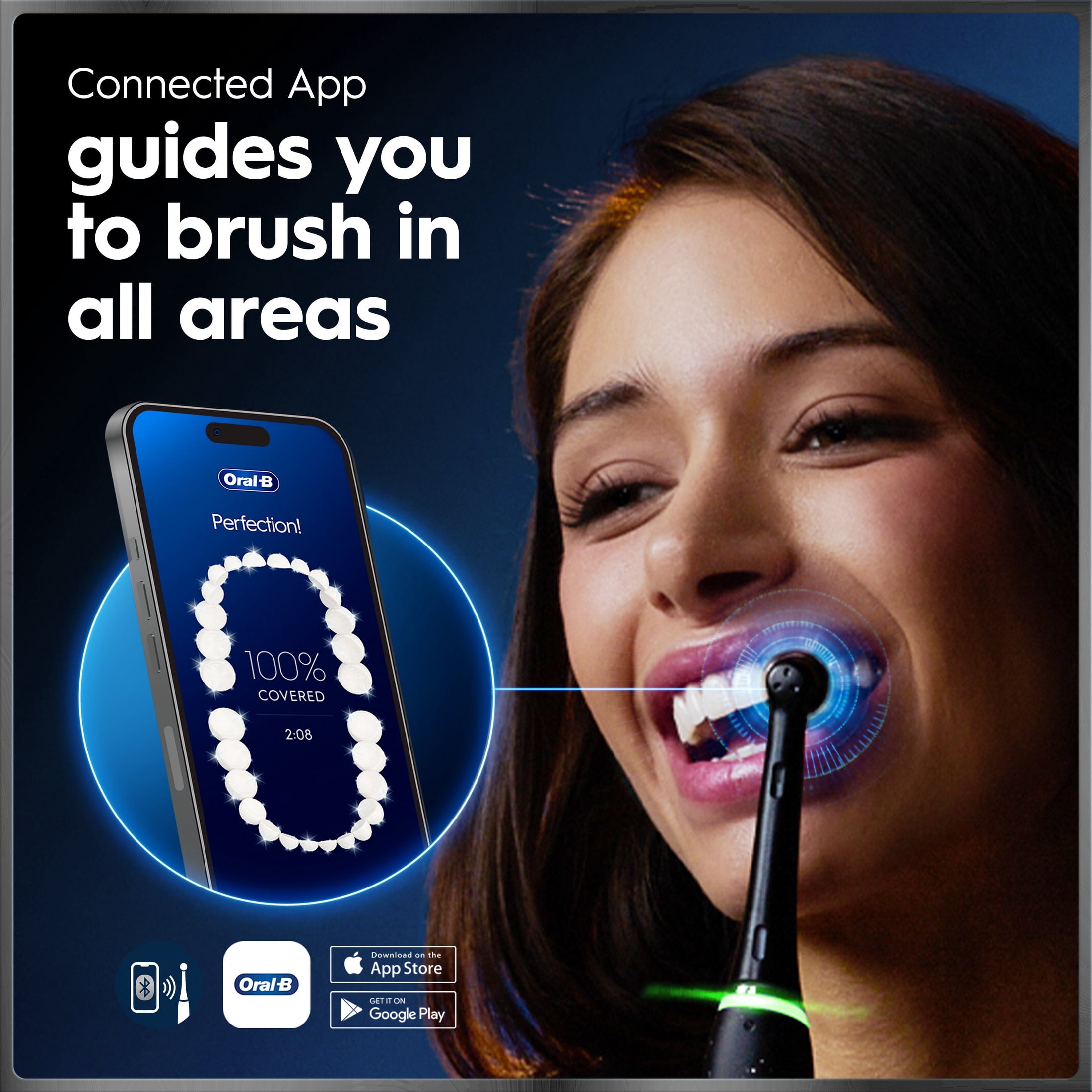 Oral-B Toothbrush, iO Series 10 Rechargeable Electric Toothbrush with (2) Ultimate Clean and (2) Gentle Care Replacement Brush Heads, Black, and Charger
