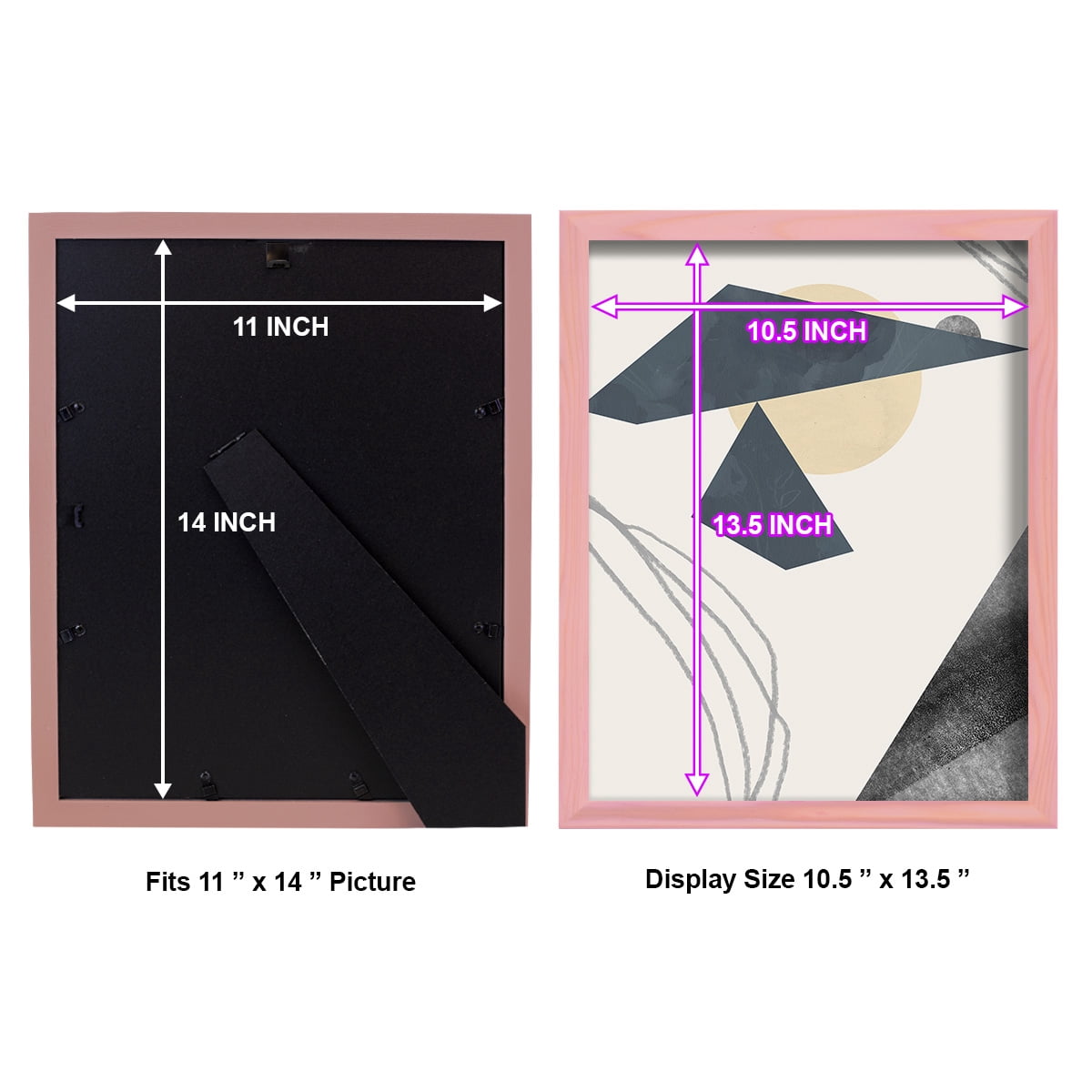 Diamond Slate IV - Framed Print w/glass - Sunset Pink