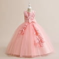 thumbnail image 2 of Flower Girls Tulle Princess Pageant Dress Wedding Bowknot Prom Ball Gown, 4-14Y, 2 of 6
