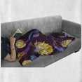 thumbnail image 6 of Artichoke Soft Flannel Fleece Throw Blanket, Art Nouveau Style Arrangement with Vibrant Colored Vegetable Vegan, Cozy Plush for Indoor and Outdoor Use, 50" x 70", Dark Blue Yellow, by Ambesonne, 6 of 6