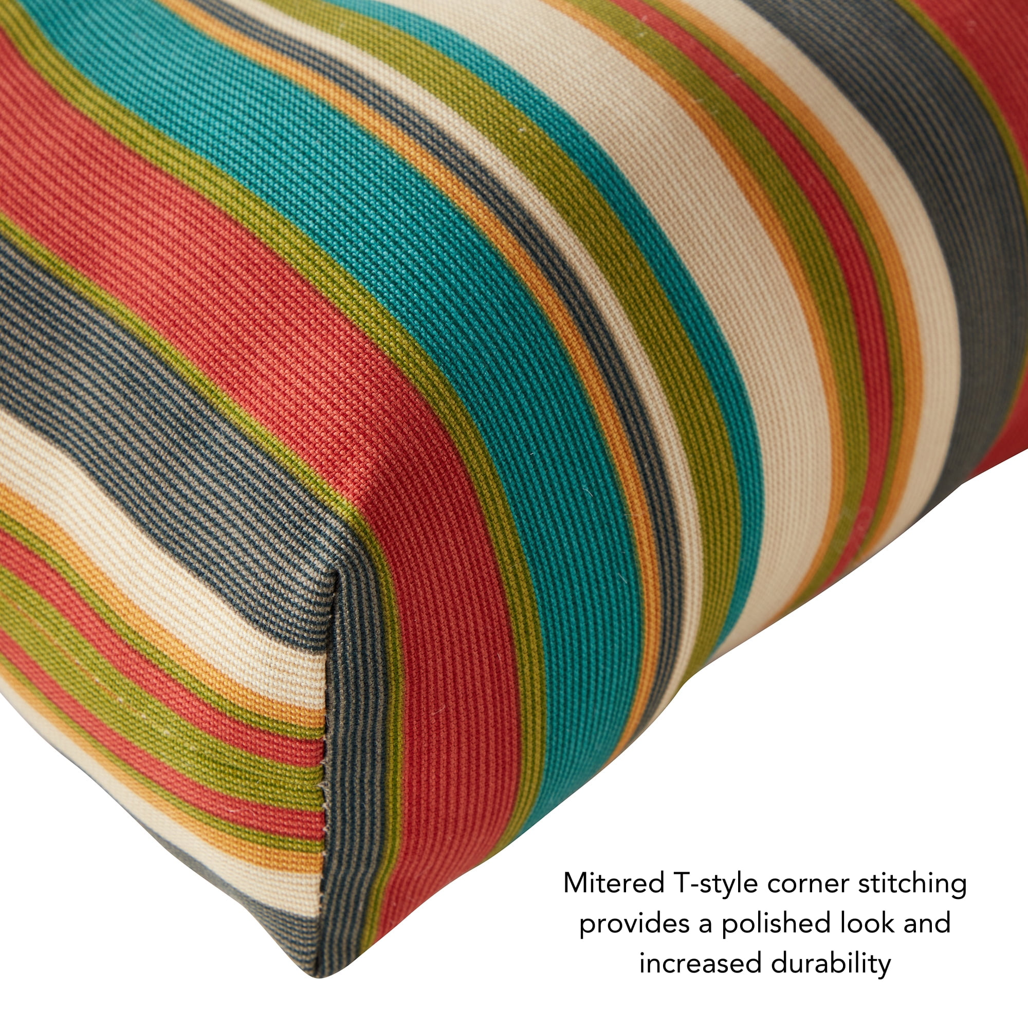Greendale Home Fashions Tufted Outdoor 20'' x 20'' Seat Cushion, Sunset Stripe