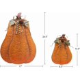 thumbnail image 6 of Metal Fall Pumpkin Decor Set of 2, Indoor Outdoor Standing Flat Pumpkin Decoration for Autumn Harvest Thanksgiving Halloween Decoration Home House Kitchen Decor, 6 of 14