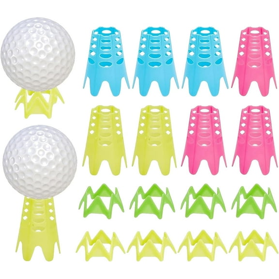 17Pcs Golf Simulator Tees Plastic Golf Tee Golf Mat Tees Practice Golf Tees Perfect for Turf and Driving Range Indoor Claw Tee Mixed Color for DIY