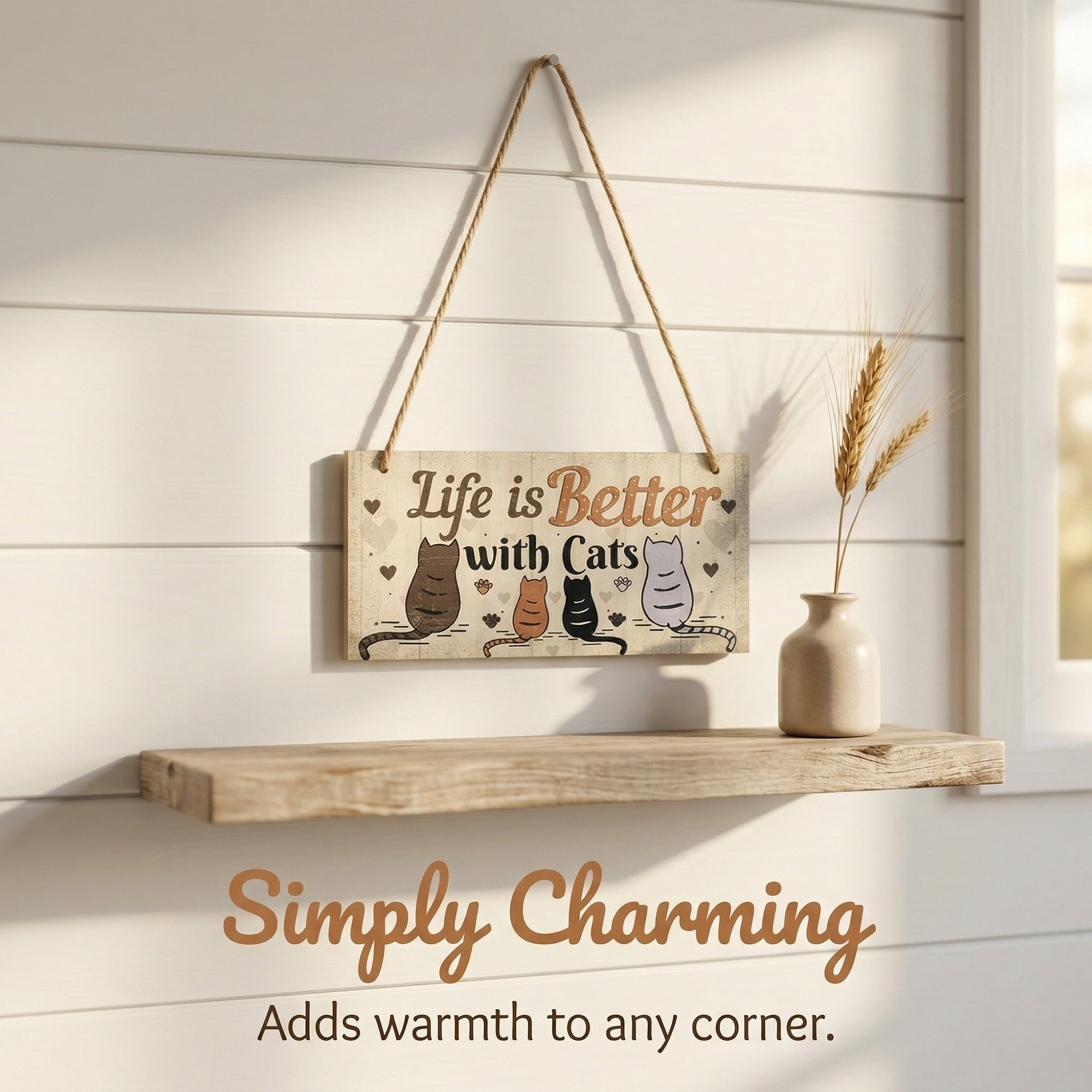 Unique Bargains Pet Sign Home Decor Decorative Wall Plaque Style B 3.9in