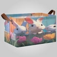 thumbnail image 2 of Waterproof Foldable Storage Basket Medium, Metal Frame & Hollow Board Support, for Clothes and Toy Organization Cute Colorful Bunnies, 2 of 8
