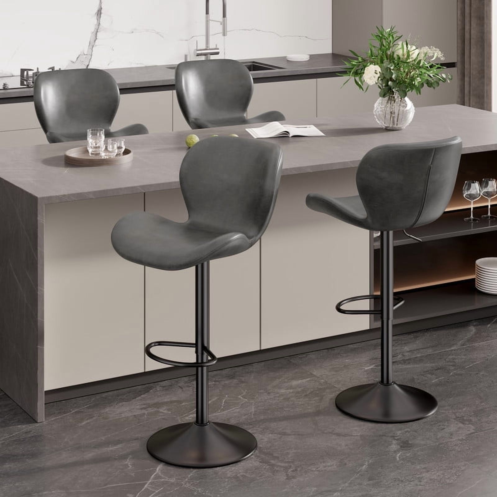 Hawsaiy Modern Adjustable Bar Stool Set of 2 with High-Density Foam Padding