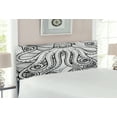 thumbnail image 2 of Octopus Headboard, Kraken Octopus in the Sea Mandala Style Pattern Tentacles Marine, Upholstered Decorative Metal Bed Headboard with Memory Foam, Full Size, Black White, by Ambesonne, 2 of 4