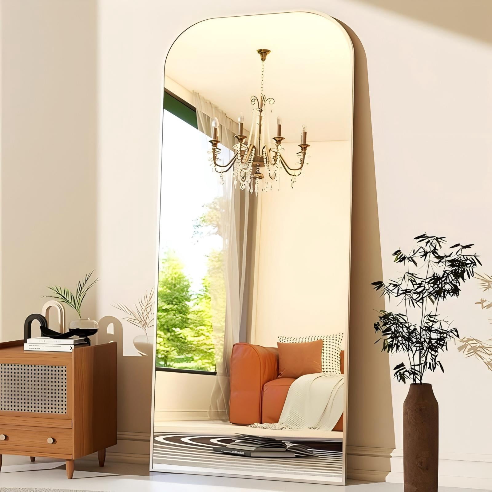 Lumora 71"x 26.1" Rectangular Full Length Mirror Floor Body Mirror with Stand, Sliver