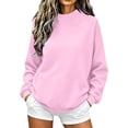 thumbnail image 3 of Brqkzdu Women Mock Neck Sweatshirt Drop Long Sleeve Casual Oversized Sweatshirts Fall Lightweight Loose Fit Comfy Pullover Sweatshirt, 3 of 10