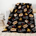 thumbnail image 5 of Cute S''Mores Throw Blanket,Marshmallow Cookie Blankets Gift Soft Cozy Plush Bedding Blanket,Fuzzy Flannel Fleece Blanket for Kids Adults Couch Sofa Camping,60"x80"-Queen Size for Adults, 5 of 6