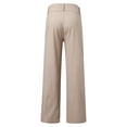 thumbnail image 6 of Labakihah Mens Pants Mens Fashion Casual Solid Color Try Breathable Linen Pocket Elastic Waist Large Size Pants Trousers Khaki, 6 of 9