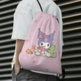 thumbnail image 3 of Kuromi And My Melody Drawstring Backpack Water Resistant String Bag Sackpack Cinch for Sports, Gym, Travel, Swimming, Yoga, Beach, 3 of 7