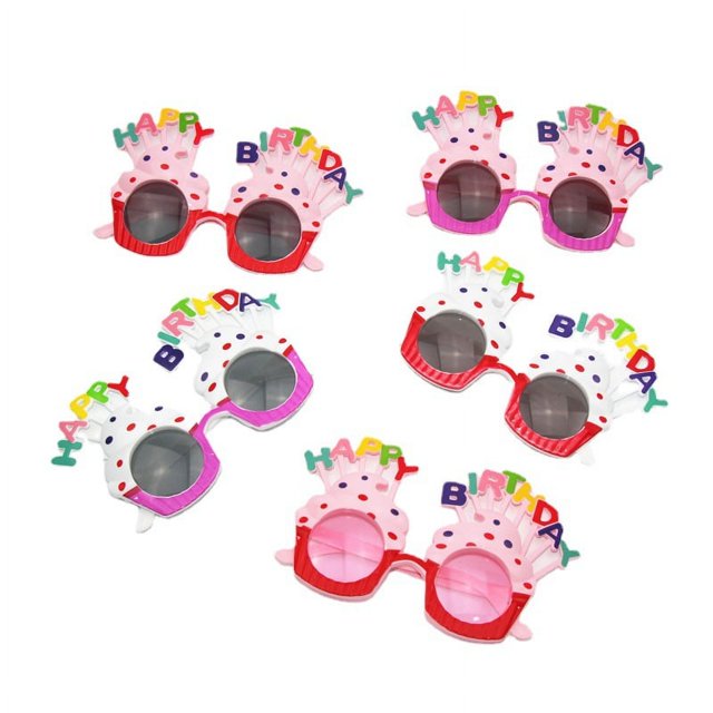 Gafas de cumpleaños novedosas, accesorios para fotos de cumpleaños, gafas de sol divertidas, 5 pares para niños y adultos JM
