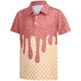 thumbnail image 4 of CPNG Boys Summer Shirt Comfortable Fashion Funny Ice Cream Print Short Sleeve Loose Lapel Buttoned Shirts(Watermelon Red,6-7 Years), 4 of 7