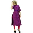 thumbnail image 3 of Phagun Women's Straight Magenta Dupion Kurti With Band Collar Casual Clothing-22, 3 of 7