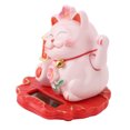 thumbnail image 1 of Gato De La Fortuna De La Suerte, Adorno De Gato De La Suerte De Inducción Ligera, Decorativo Con Energía Solar Rosa Para Oficina, 1 of 7
