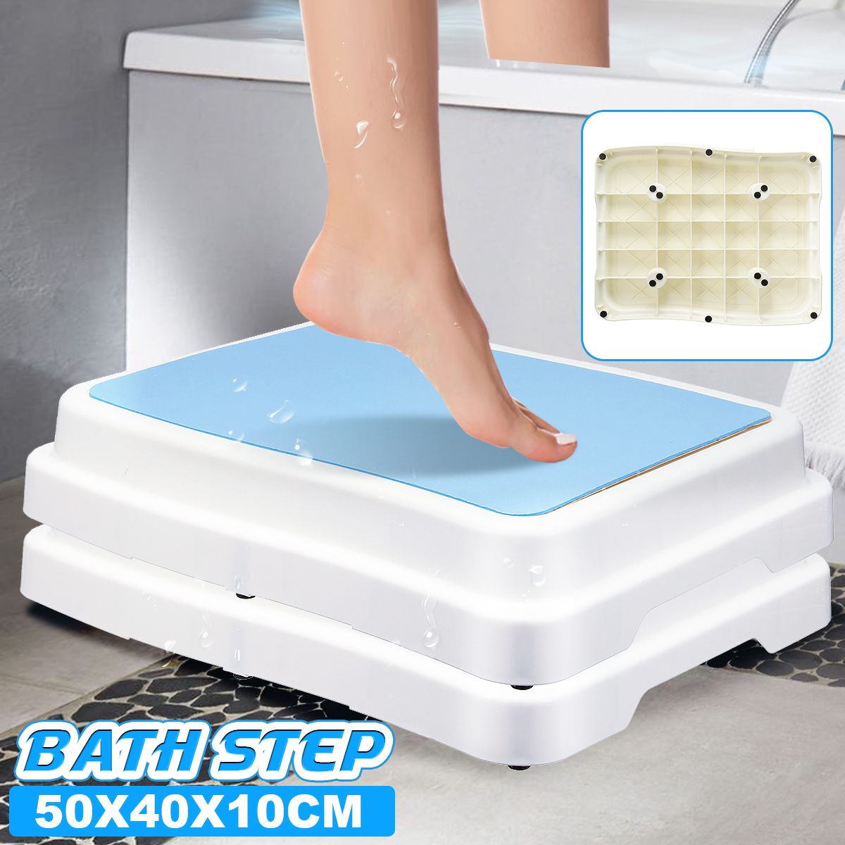 Stackable Bath Steps Slip Resistant Safety Aid Shower Step Stools Platform For Bathroom And