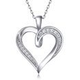 thumbnail image 1 of Collar de corazón infinito de plata esterlina con colgante de diamantes bañado en platino y amor infinito para mujer y niña, 1 of 5