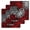 Red, variant on Aqua White Hand Towels Set,Waffle Weave Kitchen Towels 4 Pieces,Microfiber Hair Face Bath Tea Towel Absorbent Quick Drying Cleaning Dish Cloths,Abstract Grey Chrysanthemum Flower Floral 15.7"x23.6"