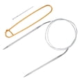 thumbnail image 3 of Uxcell Circular Knitting Needles Needles Stainless Steel 1 Set Gold US 8/5.0mm x 14 inch (120cm), 3 of 6