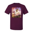 thumbnail image 2 of Unicorn Fanstasy Rainbow Castle Men's Graphic T-Shirt, Maroon, Small, 2 of 3