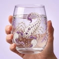 thumbnail image 7 of SLYNSHome Stemless Wine Glass With Vintage Embroidery Style, Astrology Horoscope Printed Glass Cup,Drinkware Gift For Home Bar, 7 of 7