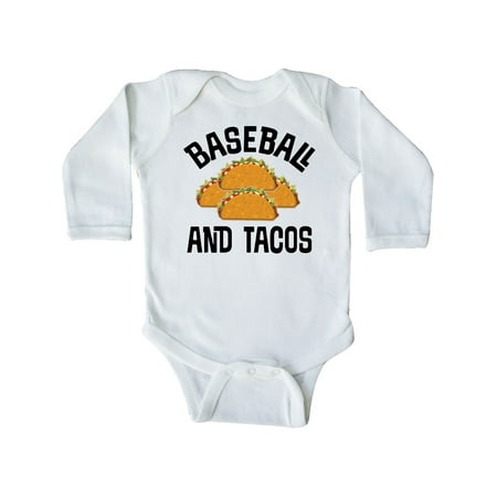 

Inktastic Baseball And Tacos Mexican Food Night Gift Baby Boy or Baby Girl Long Sleeve Bodysuit