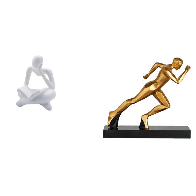 Figura de lector abstracto, estatua de corredor de resina, figura humana, decoración, escultura de pensador abstracto, decoración de mesa, adecuada pa