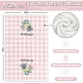 thumbnail image 2 of Hello Spring Kitchen Towel Floral Blossom Flower Dish Towel 18 x 26 Inch Pink White Buffalo Plaid Hand Drying Tea Towel for Weing Anniversary Cooking Baking, 2Pcs, 2 of 6