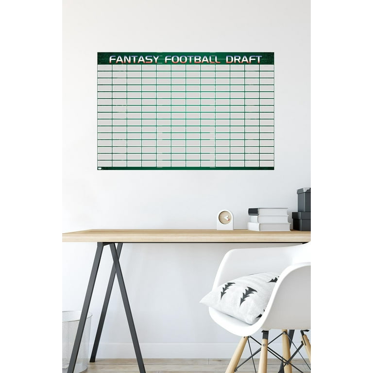 Fantasy Football Draft Wall Poster, 14.725 inch x 22.375 inch, Framed, FR19666BLK14X22EC