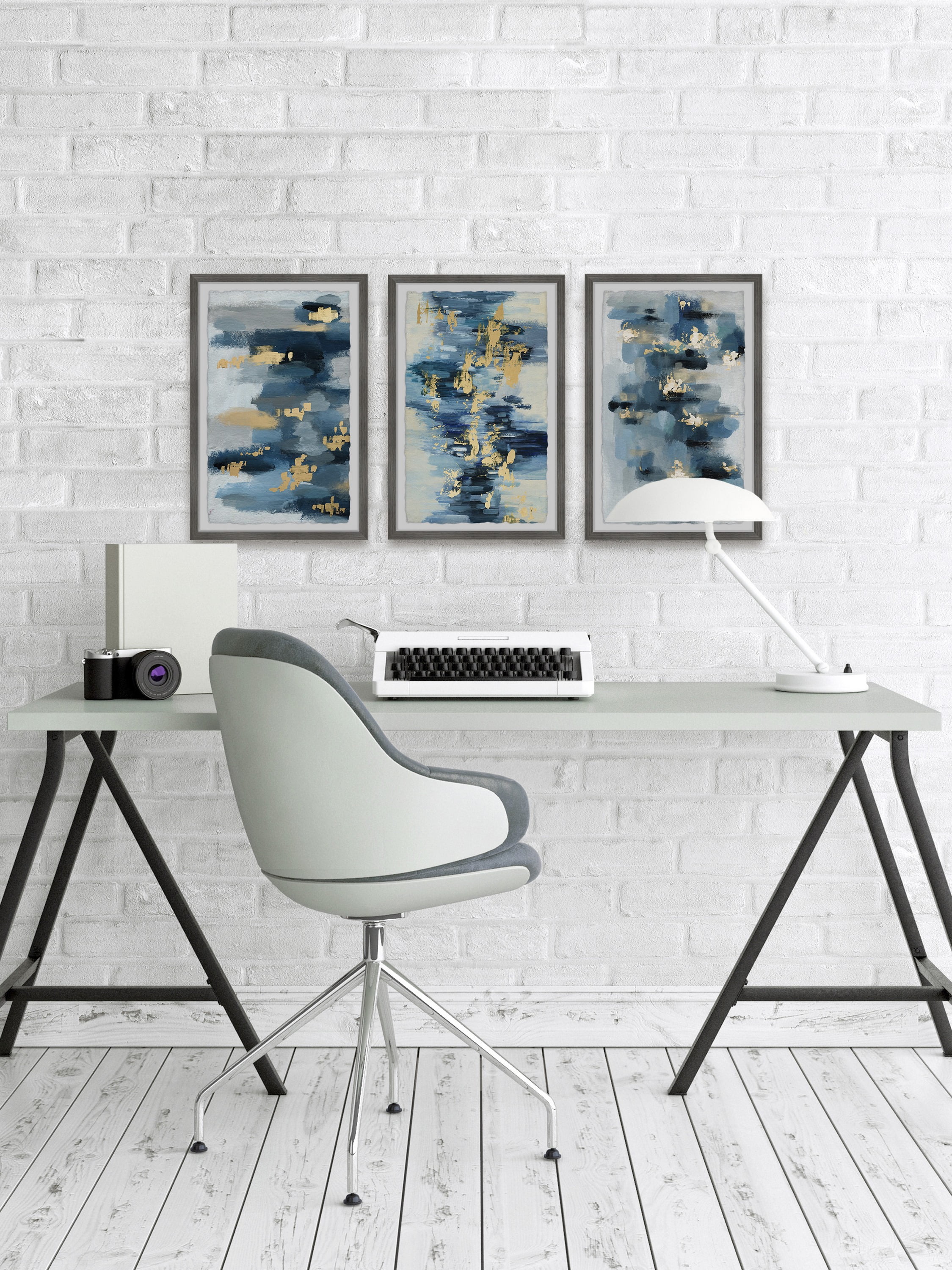 Marmont Hill Blue Florals Triptych