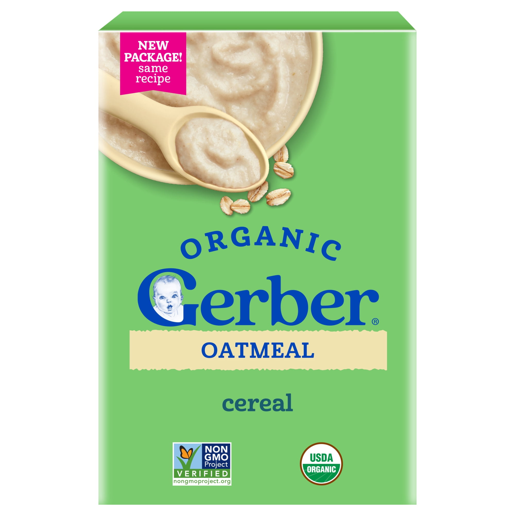 Gerber Organic Baby Cereal, Oatmeal for Babies, Infant Cereal, Organic Baby Food, Stage 1 8 oz