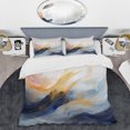 thumbnail image 2 of Designart "Marble Storm in Blue and Yellow Abstract III" Abstract Painting Bedding Covert Set - Abstract Blue Modern Bed Set With 2 Shams, 2 of 6