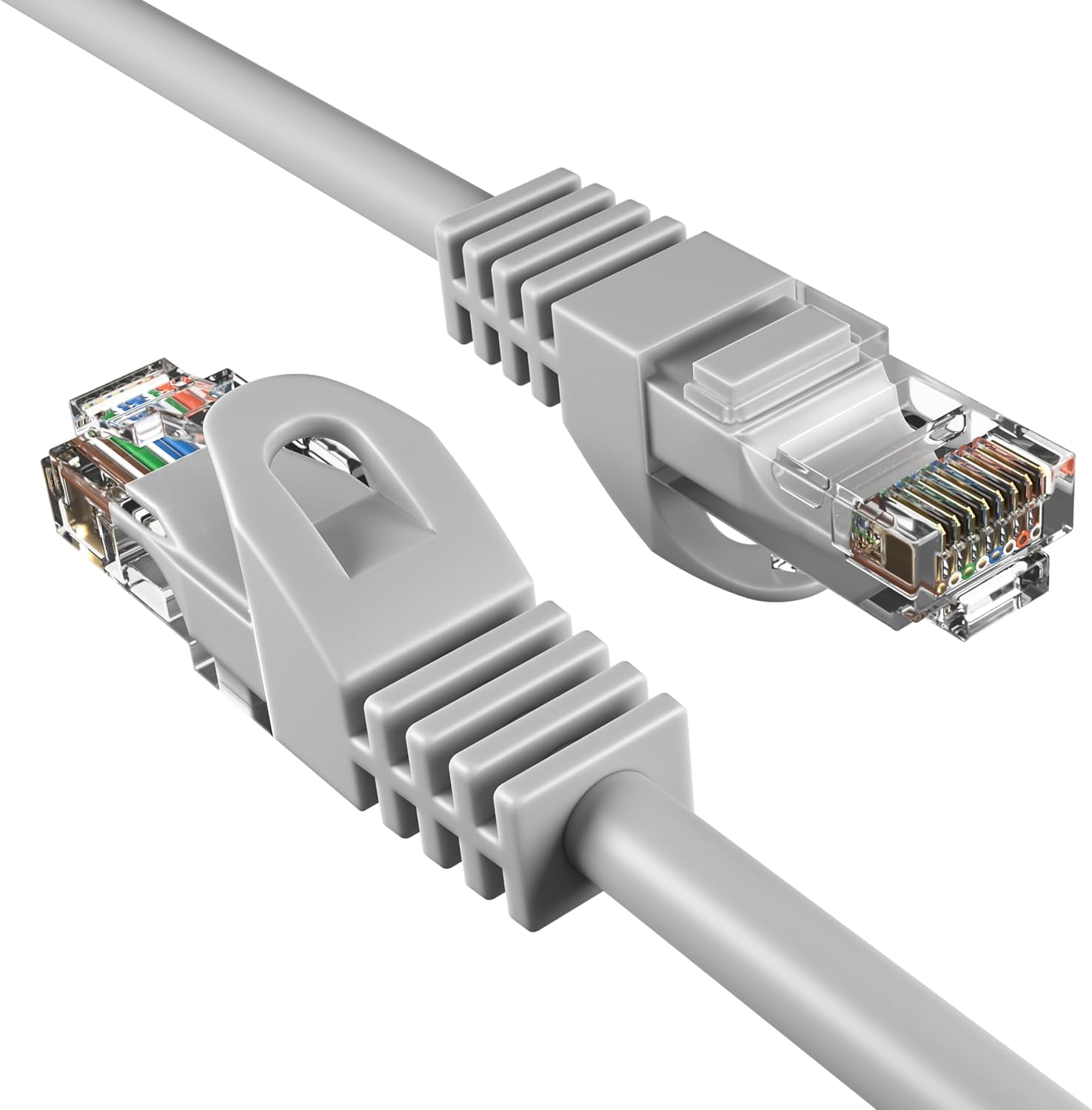 Cat6 200FT Network Ethernet Patch Cable, 550Mhz Internet Wire, For Router, Modem, PC, Laptop, TVs, Printer Cord, Consoles, Copper-Clad Aluminum, Gray, Cables Direct Online