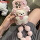 thumbnail image 2 of Funda de teléfono de felpa con forma de cachorro de amor 3D para iPhone 16 Pro Max, funda trasera de silicona esponjosa con cadena de pulsera de bola de pelo 15 14 13 12 11, 2 of 4