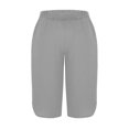 thumbnail image 6 of Women's High Waisted Capri Pants with Pockets Knee Length Quick Dry Athletic Yoga Workout Swim UPF50+ Summer 2025 Petite Gray, 6 of 7