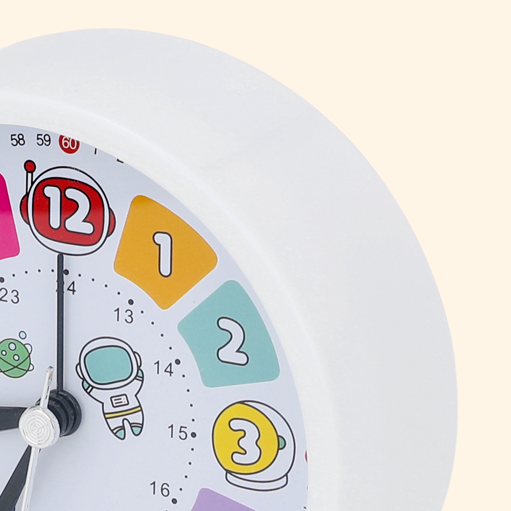 Unique Bargains Easy-to-Set Alarm Clock White 4.3"L x 1.6" x 4.3"H