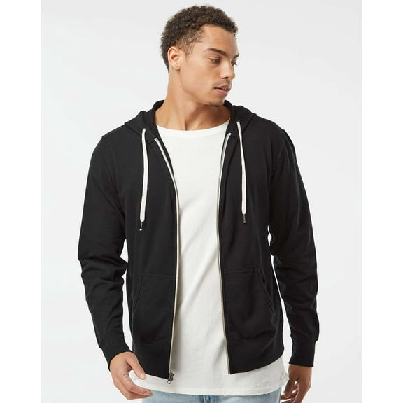 Independent Trading Co. Heathered French Terry Full-Zip Hooded Sweatshirt