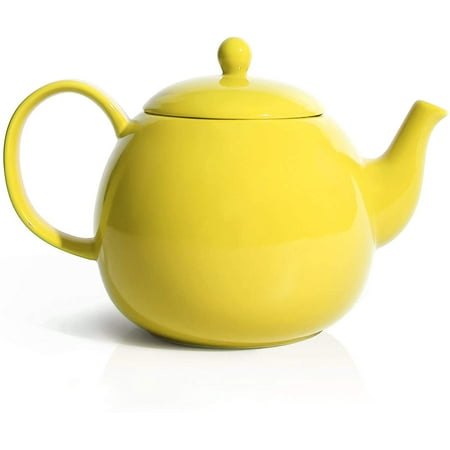 KSCD Tasse à thé avec infuseur et couvercle, théière de 15 oz et 40 oz –  assez grande pour 5 tasses, jaune jaune – 