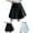 Black, variant on PUMISAS Pleated Skirts For Women Solid Color High Waisted Button Skirts A Line Mini Skirt With Safety Pants