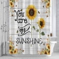 thumbnail image 3 of Farmhouses Sunflowers Shower Curtain for Bathroom Decor, You Are My Sunshine Floral Wood Grain Waterproof Fabric Shower Curtain, 36"x78" Set with 12 Hooks, 3 of 9