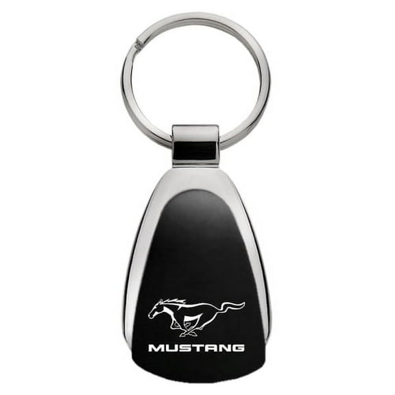 Ford Mustang Teardrop Keychain Key Ring - Black