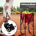 thumbnail image 4 of Goplus Foldable Tennis Ball Hopper Basket Portable Travel Teaching Cart withWheels & Bag Red, 4 of 10