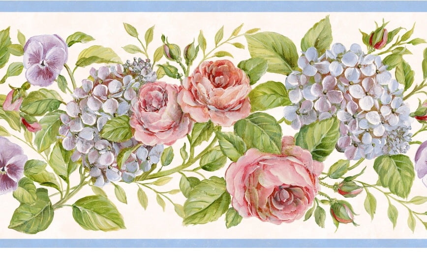 878171 Rose Garden Wallpaper Border GU92101B - Walmart.com