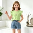 thumbnail image 4 of Girls Short Sleeve T Shirts Cute Little V Neck Tops Kids Summer Casual Blouses Clothes 6-12 Months 12-24 Months 2t 3t 4t 5t 6t 7t 8t 9t Children, 4 of 5
