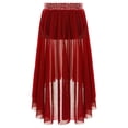 thumbnail image 3 of Aislor Girls Ballet Modern Jazz Dance Maxi Skirt Irregular Practice Lyrical Ballerina Burgundy 16, 3 of 7