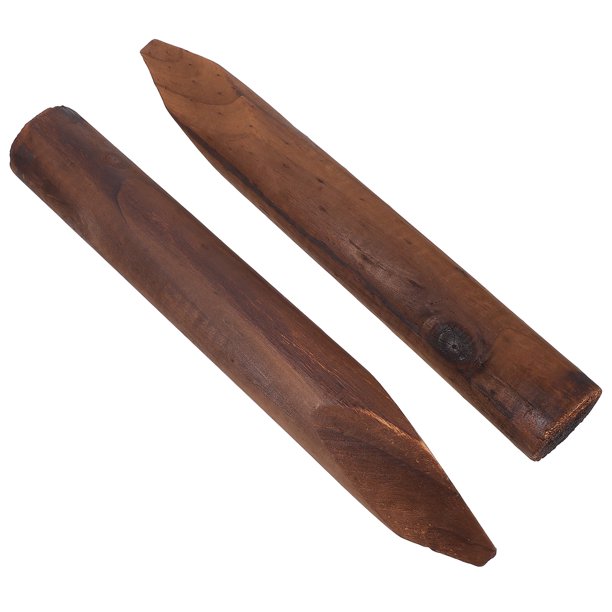 2 piezas de estacas de madera para decoración de vallas de jardín, estacas de madera para partición de patio, estacas de madera para vallas, pilas de madera para vallas de madera carbonizada.